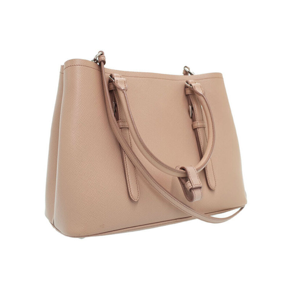 Prada Saffiano Cuir Double Bag Saffiano leather rolled leather handles Pink - Picture 2 of 9